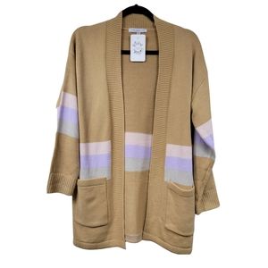 Miss Sparkling Tan Striped Cardigan